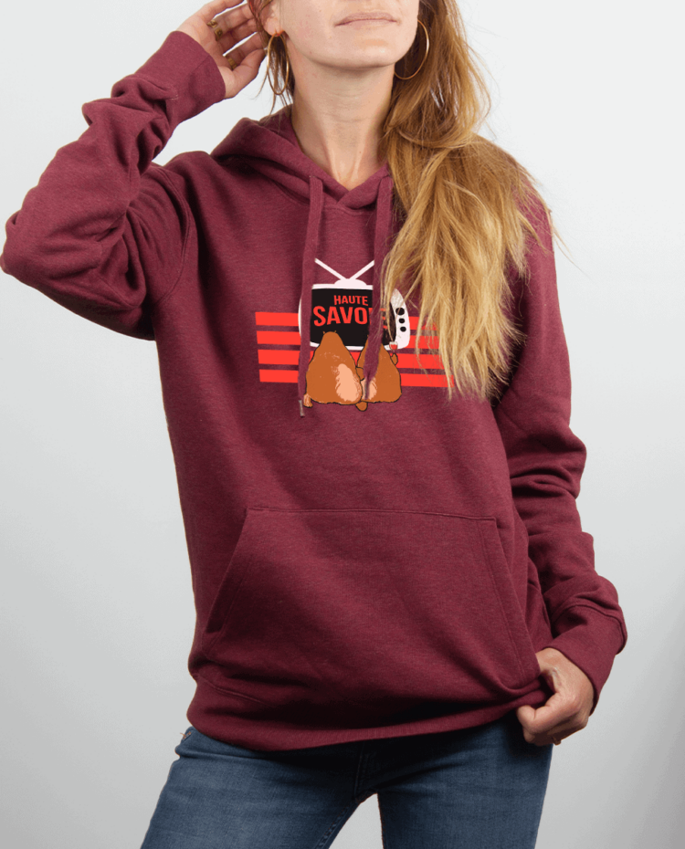 Sweat Femme rouge Bordeau Marmotte TV Haute savoie