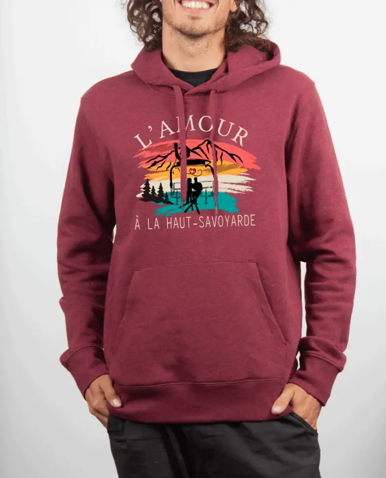 Sweat Homme Bordeau Amour a la haut savoyard