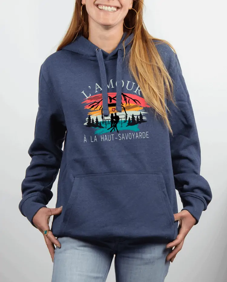 Sweat femme Bleu Jean Amour a la haut savoyard