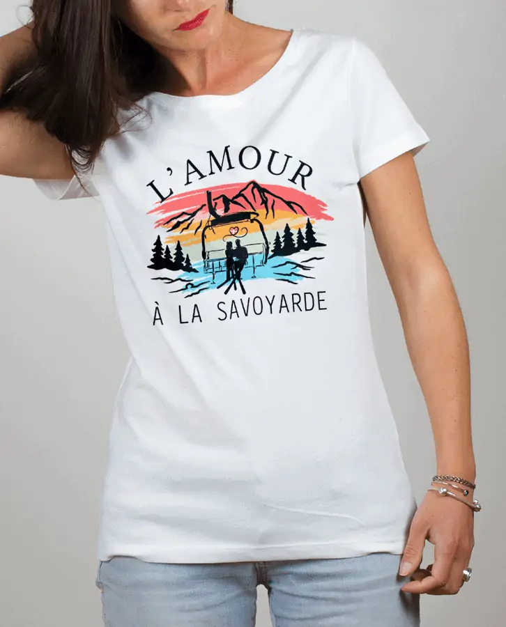 T shirt Femme Blanc Lamour a la savoyarde 1