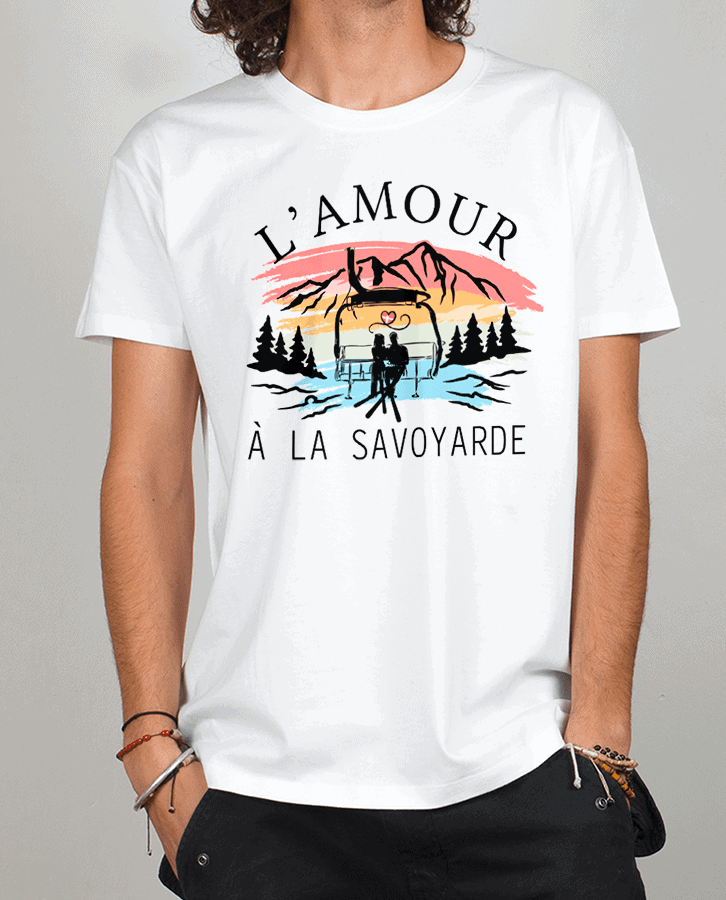 T shirt Homme Blanc Lamour a la savoyarde 1
