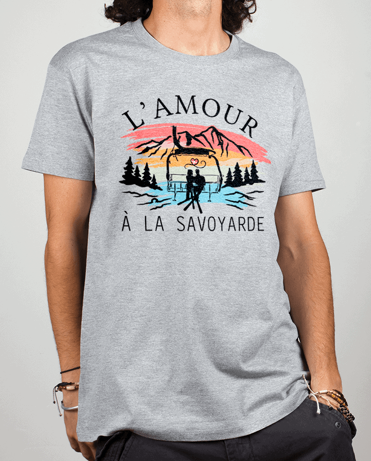 T shirt Homme Gris Lamour a la savoyarde 1