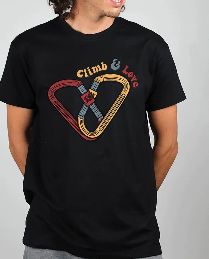 T shirt Homme Noir escalade Climb and love