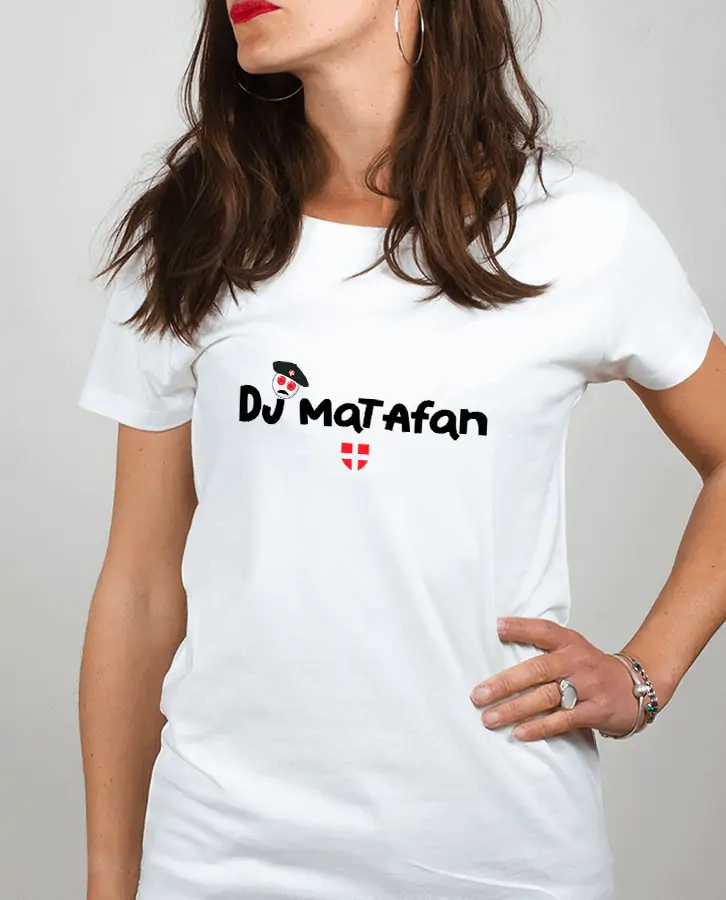 T shirt Femme Blanc Dj Matafan 1
