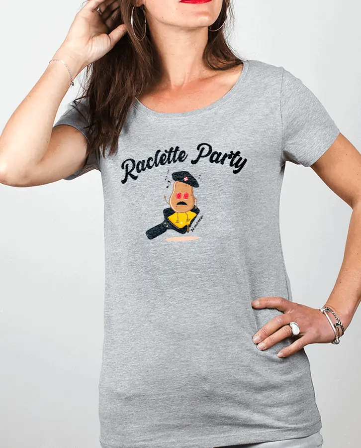 T shirt Femme Gris Raclette Party