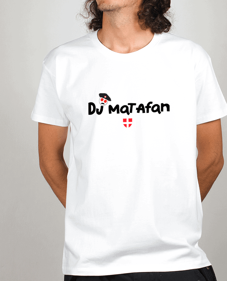 T shirt Homme Blanc Dj Matafan