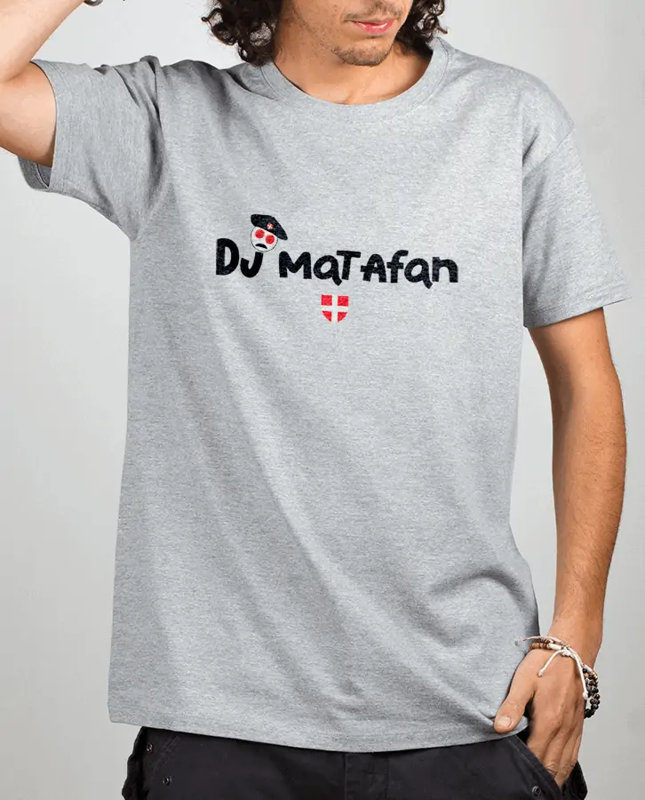 T shirt Homme Gris Dj Matafan