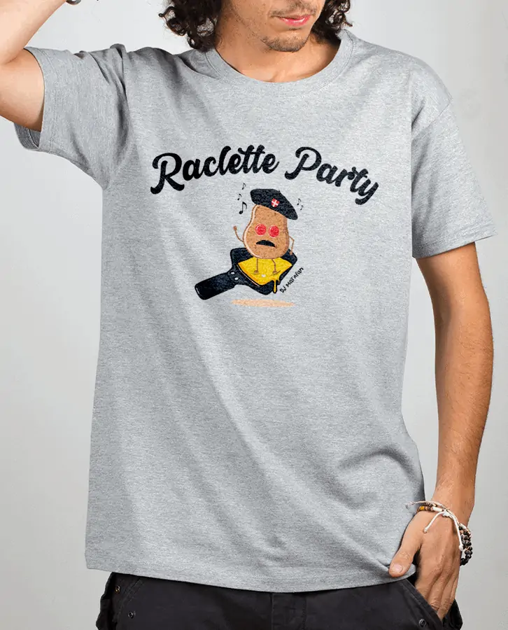 T shirt Homme Gris Raclette Party