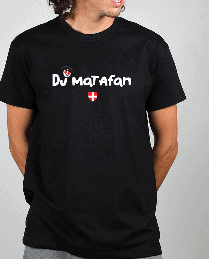 T shirt Homme Noir Dj Matafan