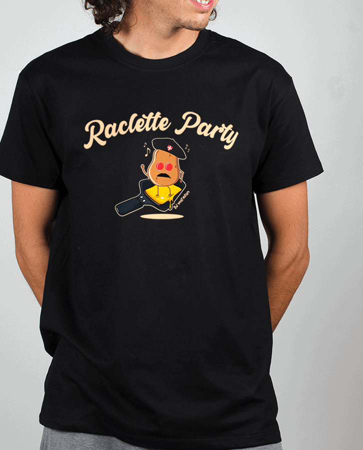 T shirt Homme Noir Raclette Party 1