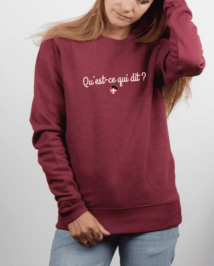 Pull femme rouge Bordeau quest ce qui dit