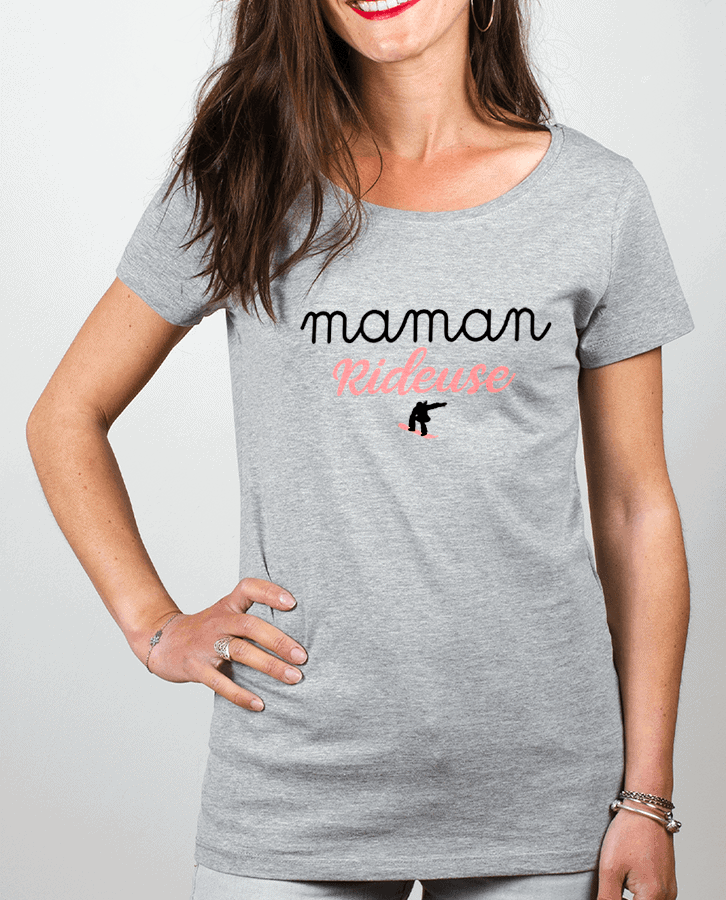 T shirt Femme Gris Maman Rideuse snow