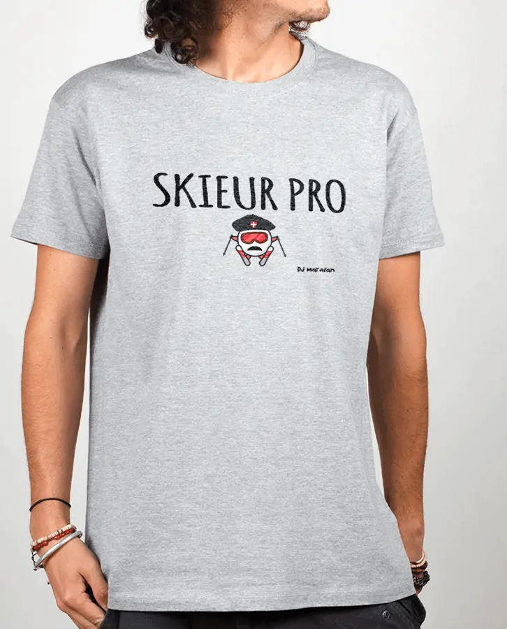 T shirt Homme Gris Skieur Pro