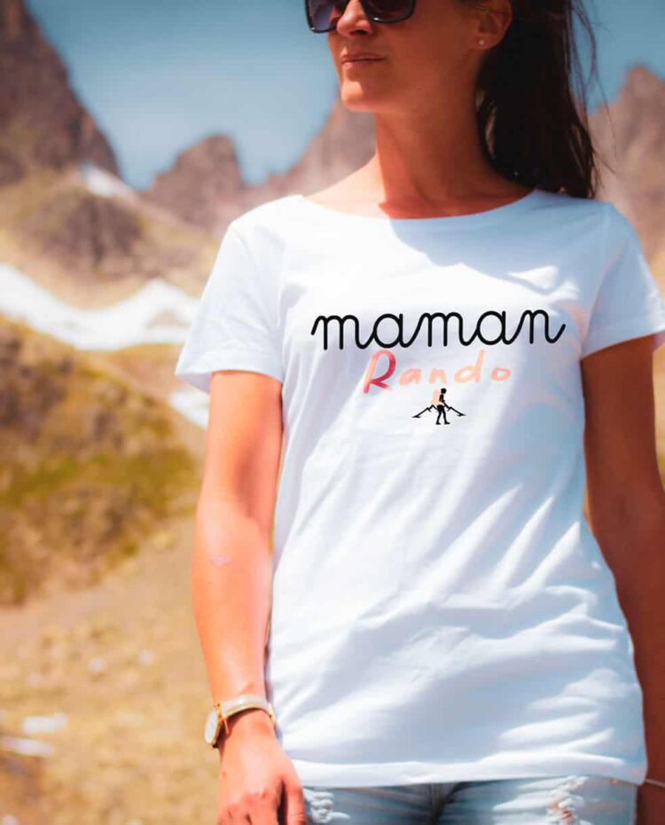 t shirt blanc femme maman rando