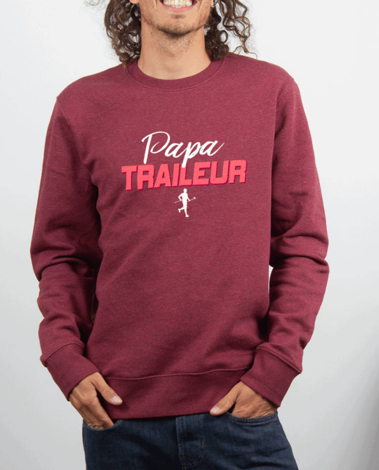 Pull Homme rouge Bordeau Papa traileur