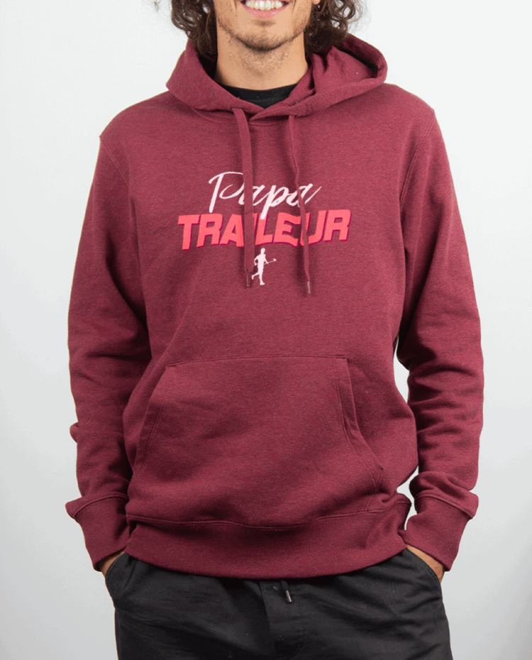 Sweat Homme Rouge bordeau Papa traileur