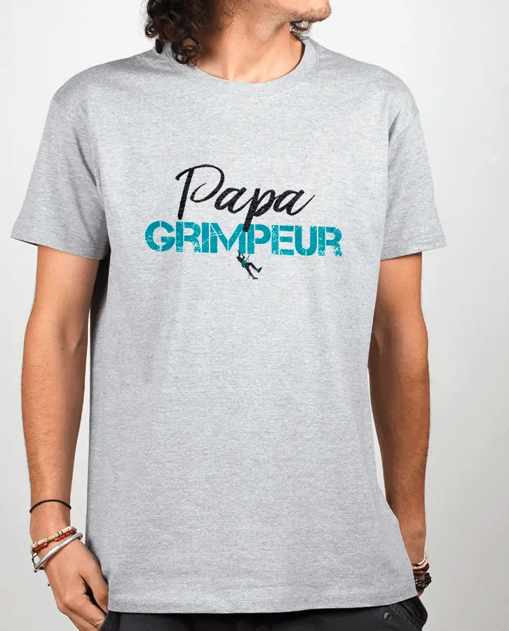T shirt Homme Gris Papa Grimpeur