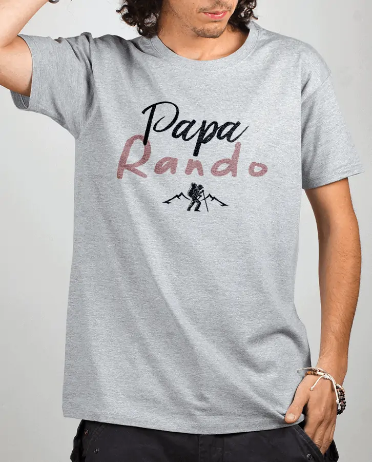 T shirt Homme Gris Papa Rando