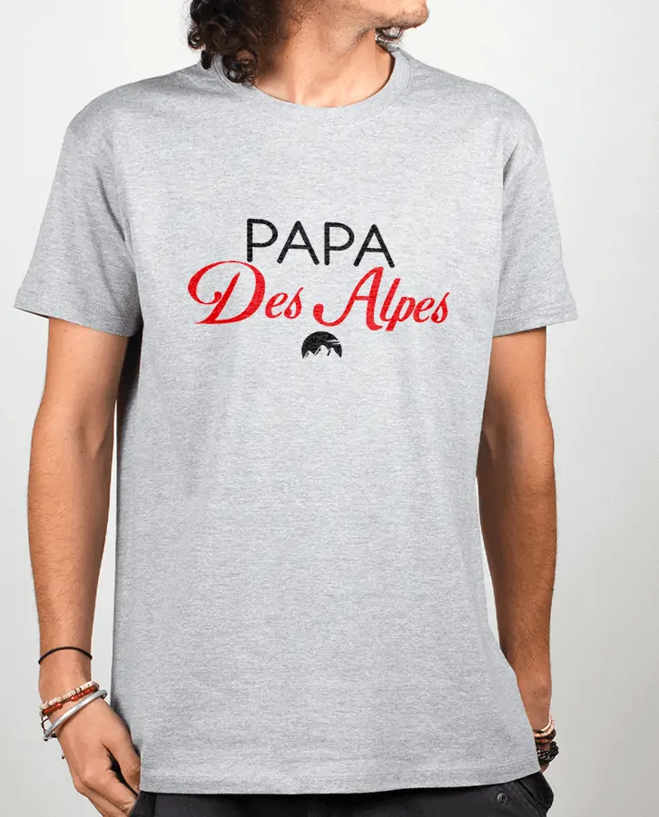 T shirt Homme Gris Papa des Alpes