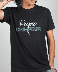 T shirt Homme Noir Papa Grimpeur