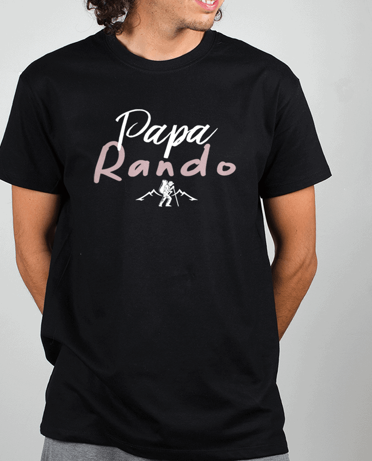 T shirt Homme Noir Papa Rando
