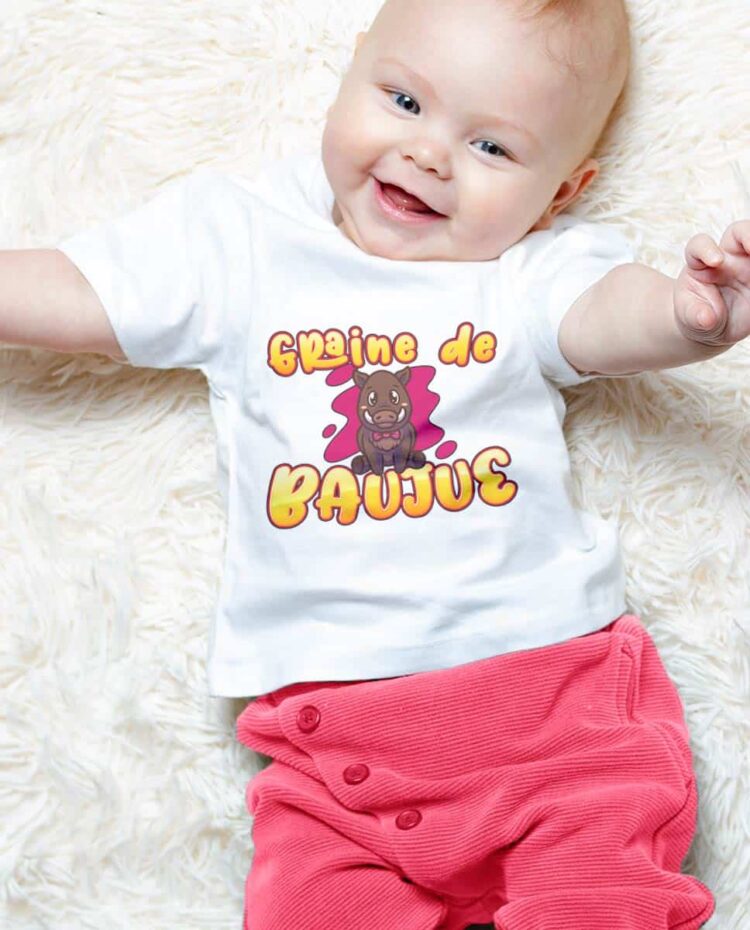 T shirt Blanc BEBE Graine de baujue