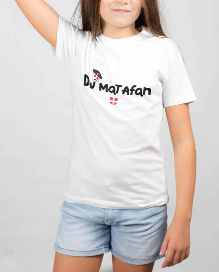 T shirt Blanc enfant dj matafan