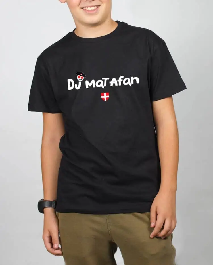 T shirt noir enfant dj matafan