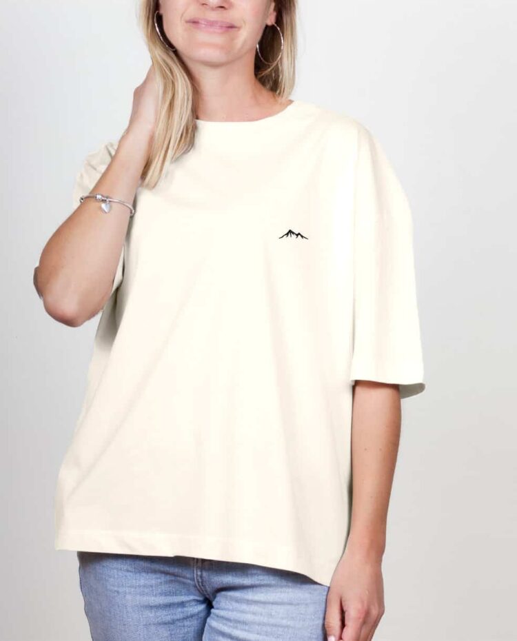 Les savoyards t shrt brode Oversize Femme natural blanc montagne