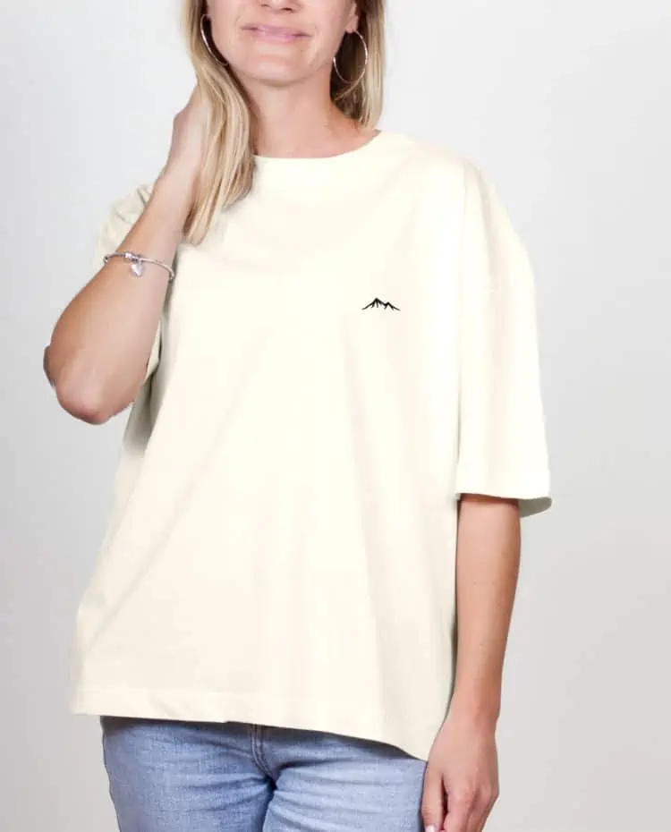 Les savoyards t shrt brode Oversize Femme natural blanc montagne