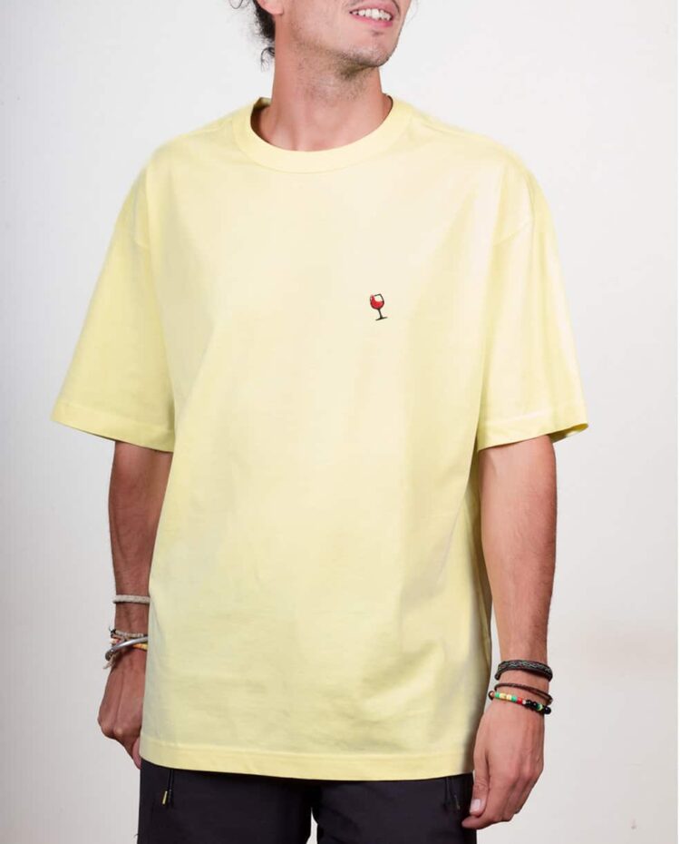 Les savoyards t shrt brode Oversize homme jaune VIN