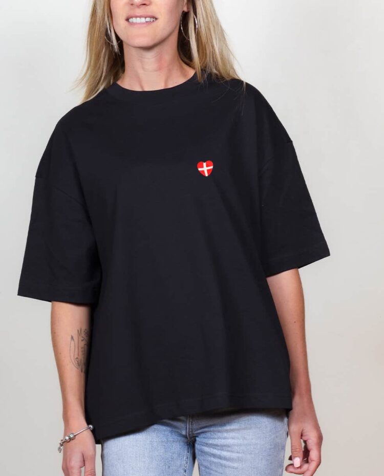 les savoyards t shirt Oversize Femme Noir drapeau blason de savoie