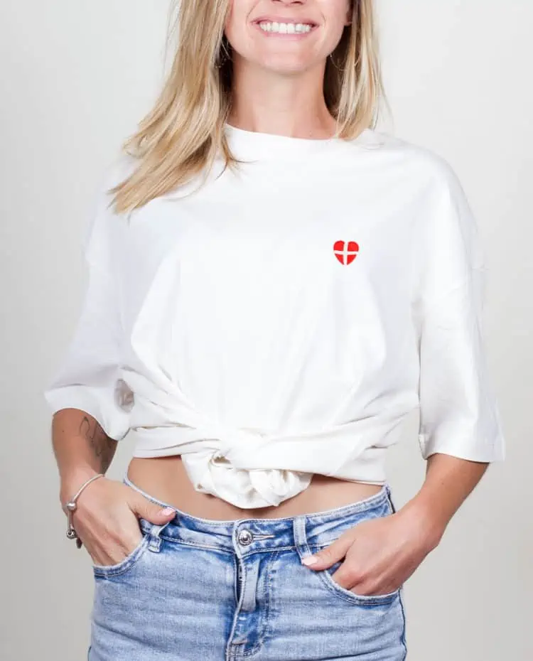 les savoyards t shirt Oversize Femme blanc drapeau blason de savoie