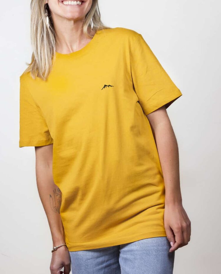 t shirt bio femme ocre montagne