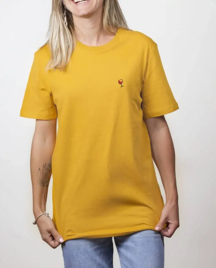 t shirt bio femme ocre vin vigneron