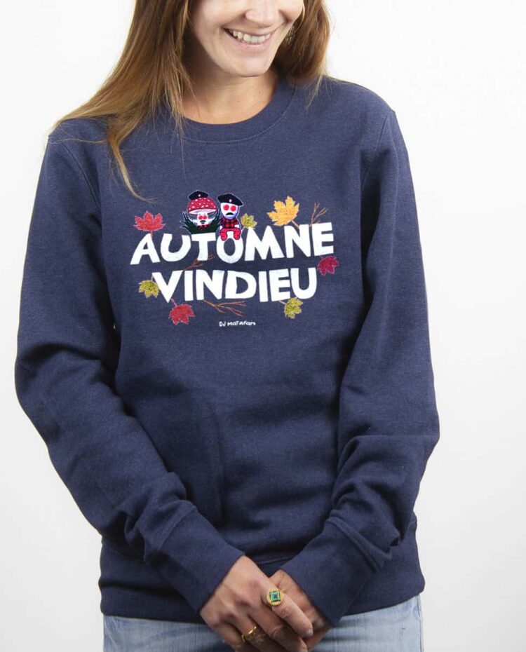 Pull Femme Bleu jean DJ Matafan Automne vindieu