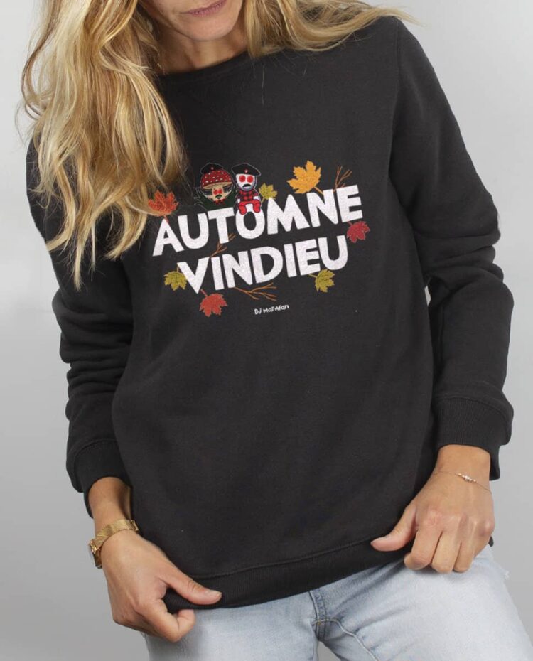 Pull Femme Noir DJ Matafan Automne vindieu