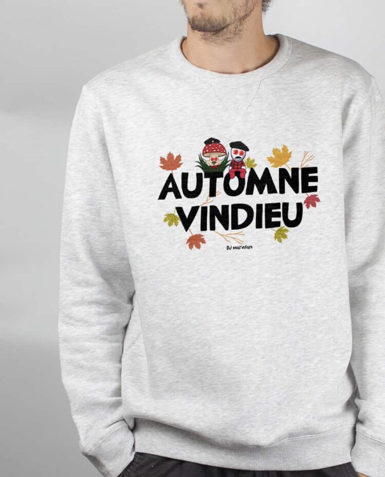 Pull Homme Blanc DJ Matafan Automne vindieu