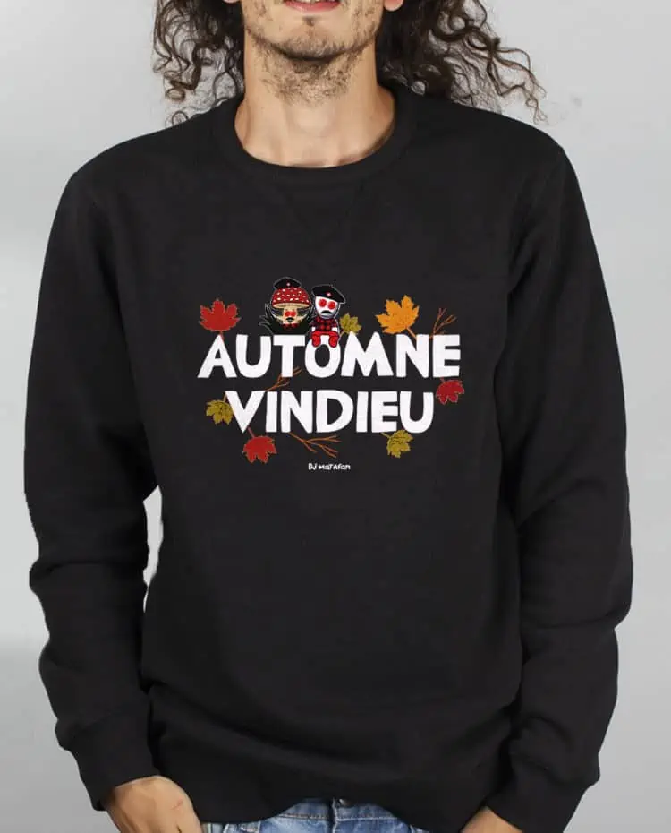 Pull Homme Noir DJ Matafan Automne vindieu