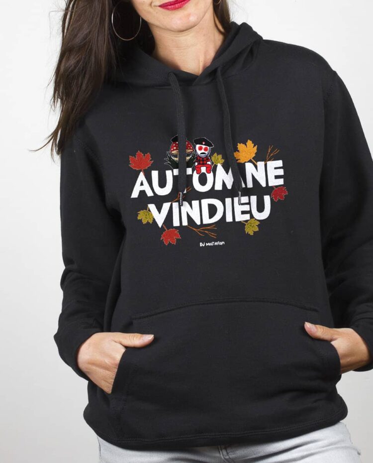 Sweat Femme Noir DJ Matafan Automne vindieu