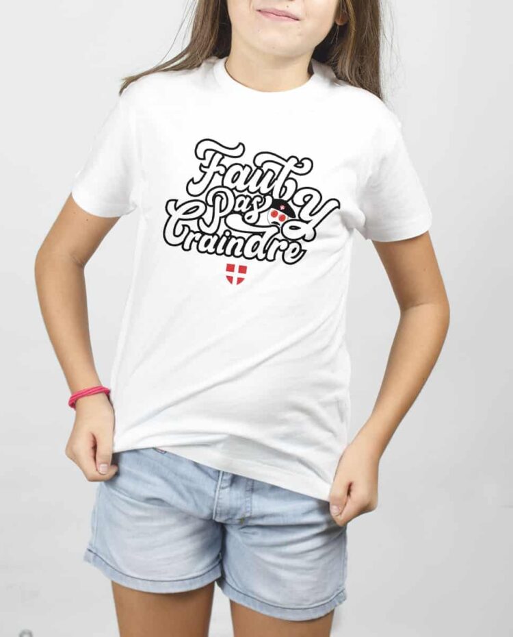 T SHIRT FILLE BLANC dj matafan faut pas y craindre