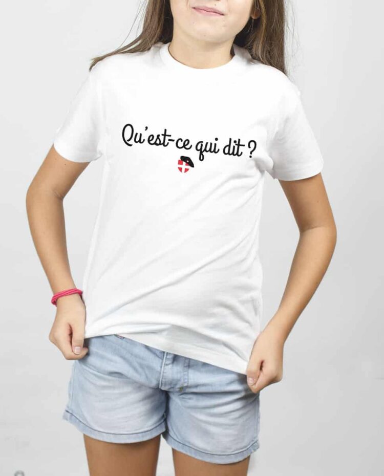 T SHIRT FILLE BLANC quest ce qui dit