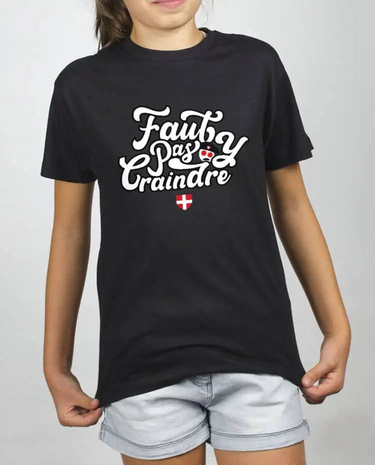 T SHIRT FILLE NOIR dj matafan faut pas y craindre