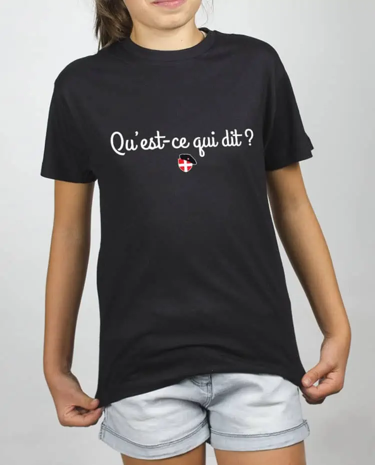 T SHIRT FILLE NOIR quest ce qui dit