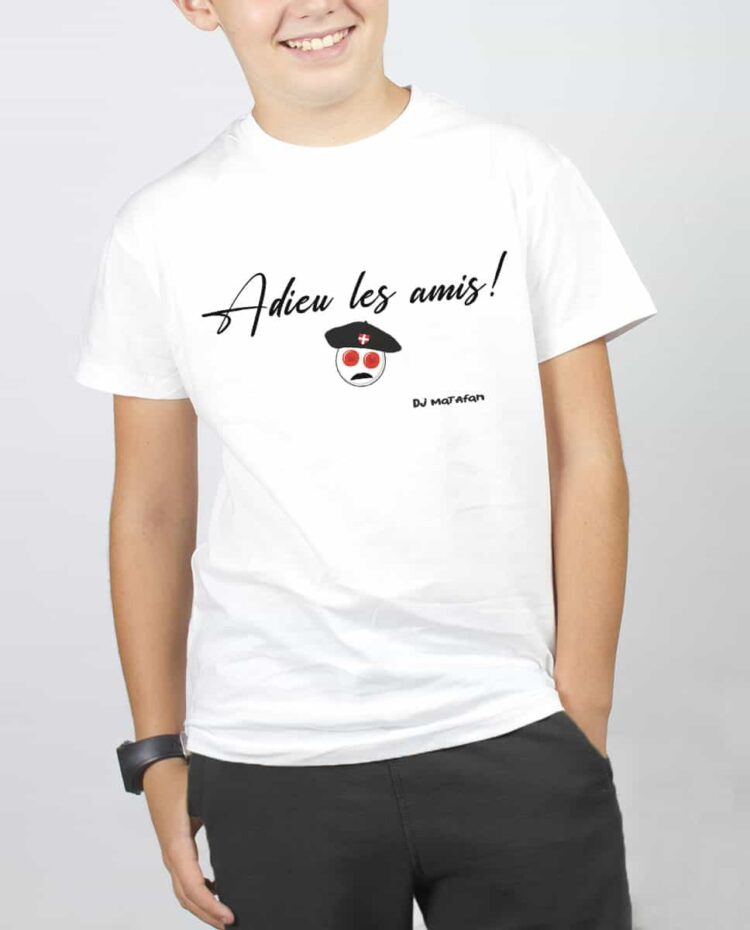 T SHIRT GARCON BLANC DJ MATAFAN ADIEU LES AMIS