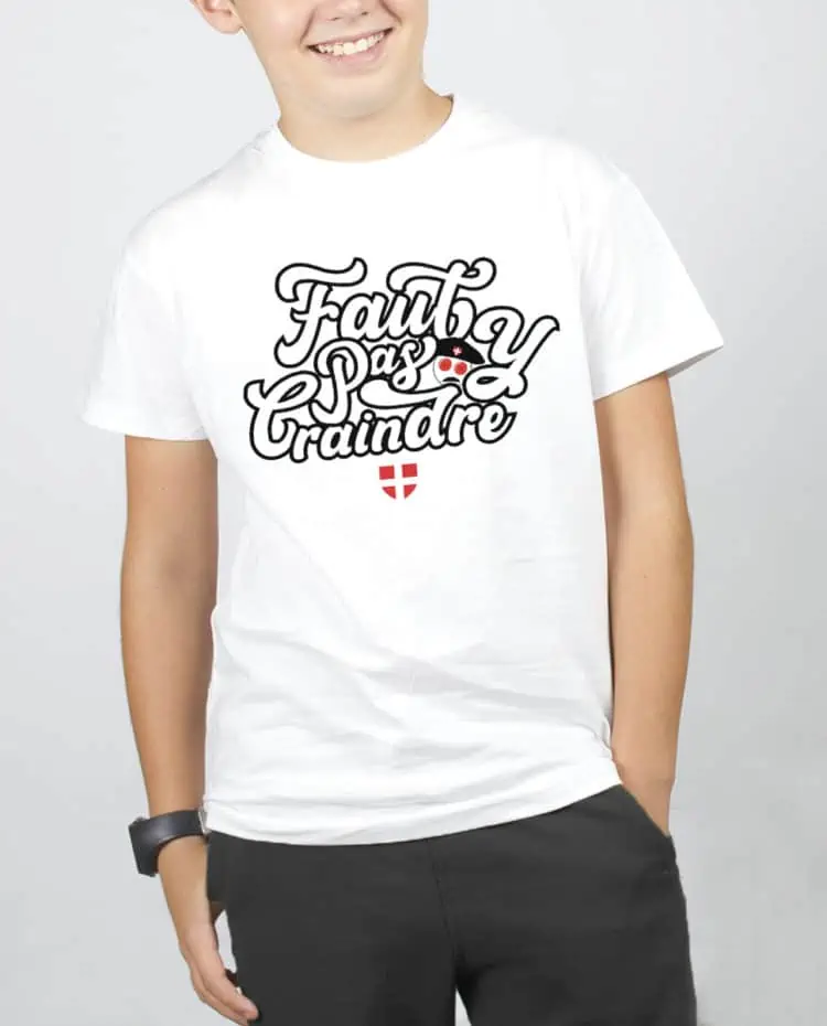 T SHIRT GARCON BLANC dj matafan faut pas y craindre