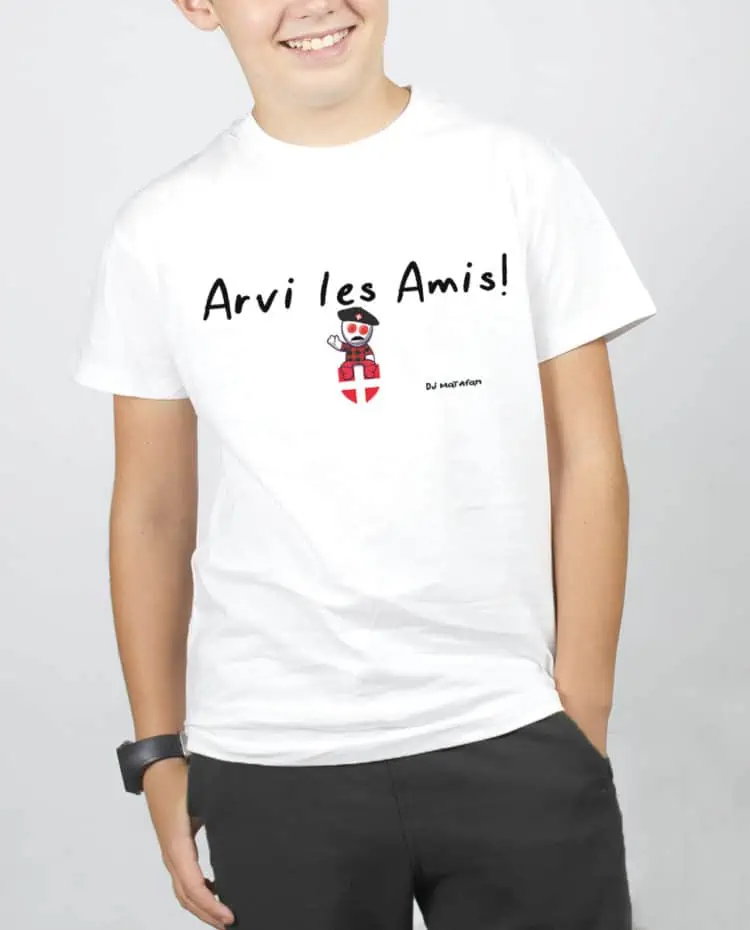 T SHIRT GARCON BLANCdj matafan arvi les amis