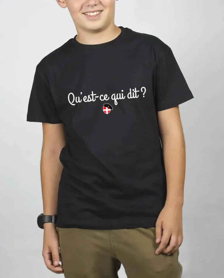 T SHIRT GARCON NOIR quest ce qui dit