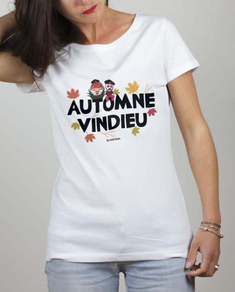 T shirt Femme Blanc DJ Matafan Automne vindieu