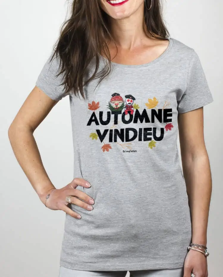 T shirt Femme Gris DJ Matafan Automne vindieu